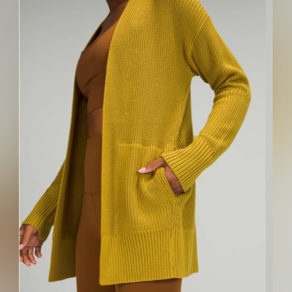 Lululemon Cashlu Sweater Wrap In Auric Gold Size S - Picture 3 of 10